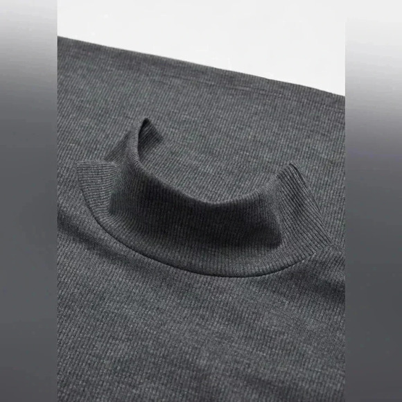 Mango Gray Turtleneck Shirt NWT - Picture 4 of 8